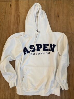 Aspen Colorado White Hooded Sweatshirt